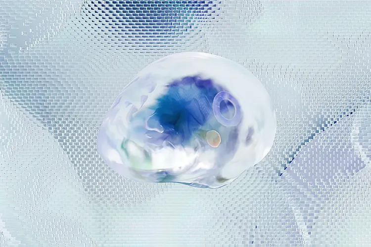 WIN_25_CraniosacralRhythm_Teaser Conceptual image of the brain looking like an asymmetrical blob.